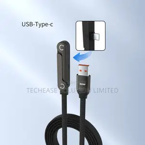 2-in-1 Usb a to C Fast Charging Cable With Foldable Phone Holder 1.5m
