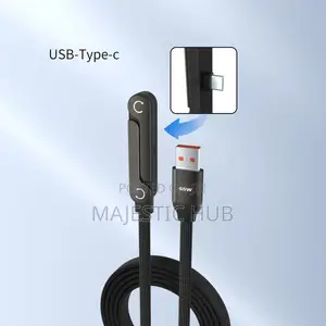 2-in-1 Usb a to C Fast Charging Cable With Foldable Phone Holder 1.5m