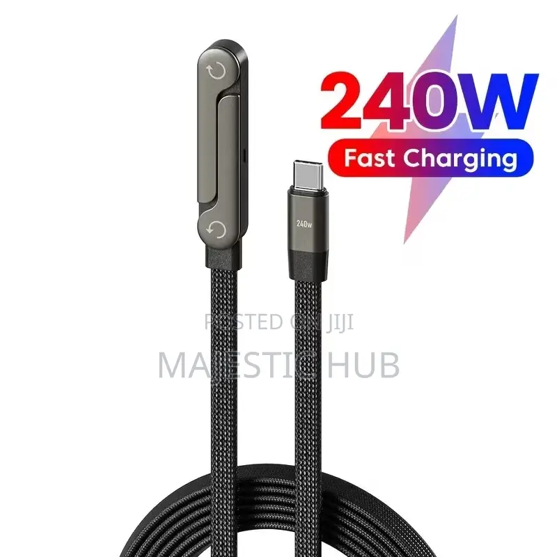 2-in-1 Foldable Phone Holder Charger 240w Type-C Fast Charging 1.5m