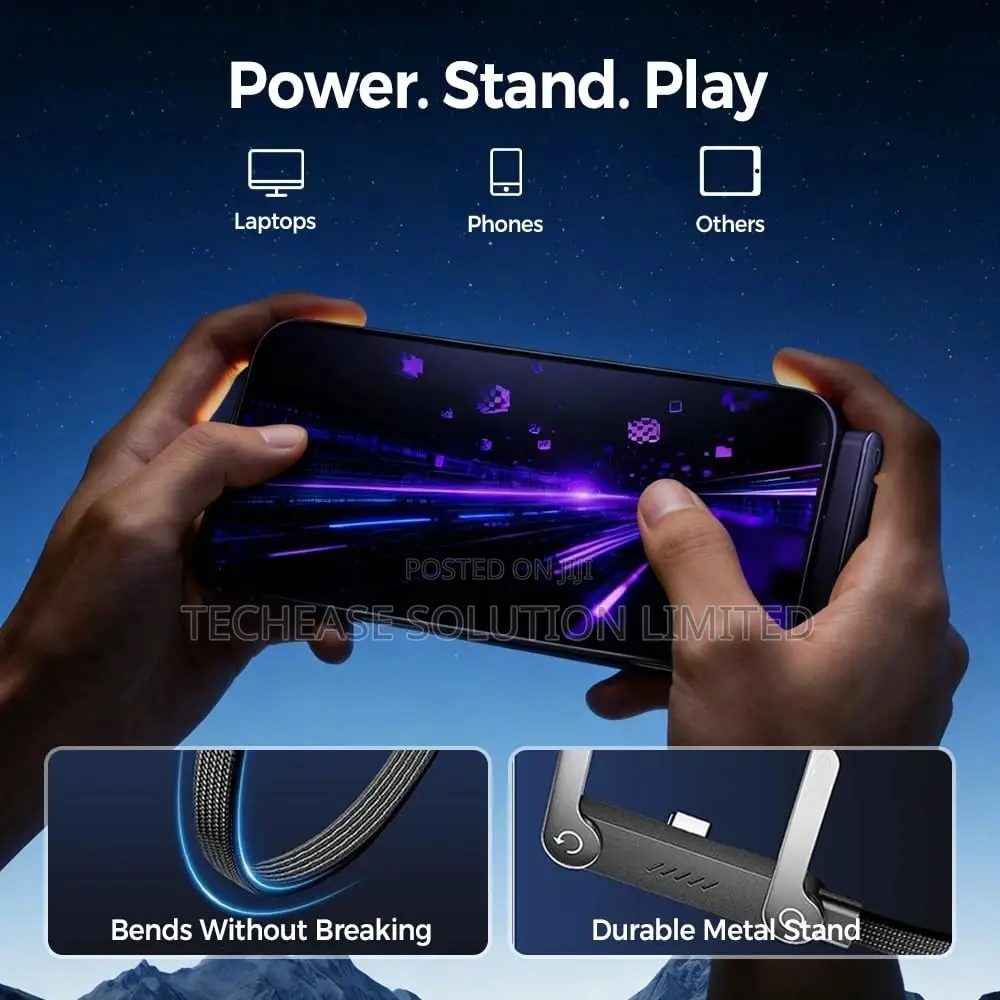 2-in-1 Foldable Phone Holder Charger 240w Type-C Fast Charging 1.5m