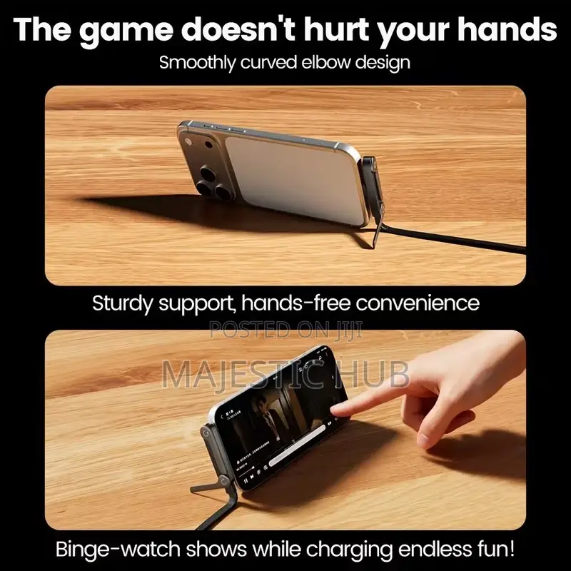 2-in-1 Foldable Phone Holder Charger 240w Type-C Fast Charging 1.5m