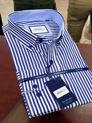 Men's Cotton Long Sleeve Trip White Shirts