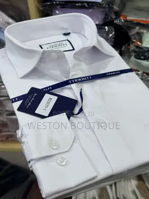Pure White Cotton Men's Long Sleeve Original Vip Shirts