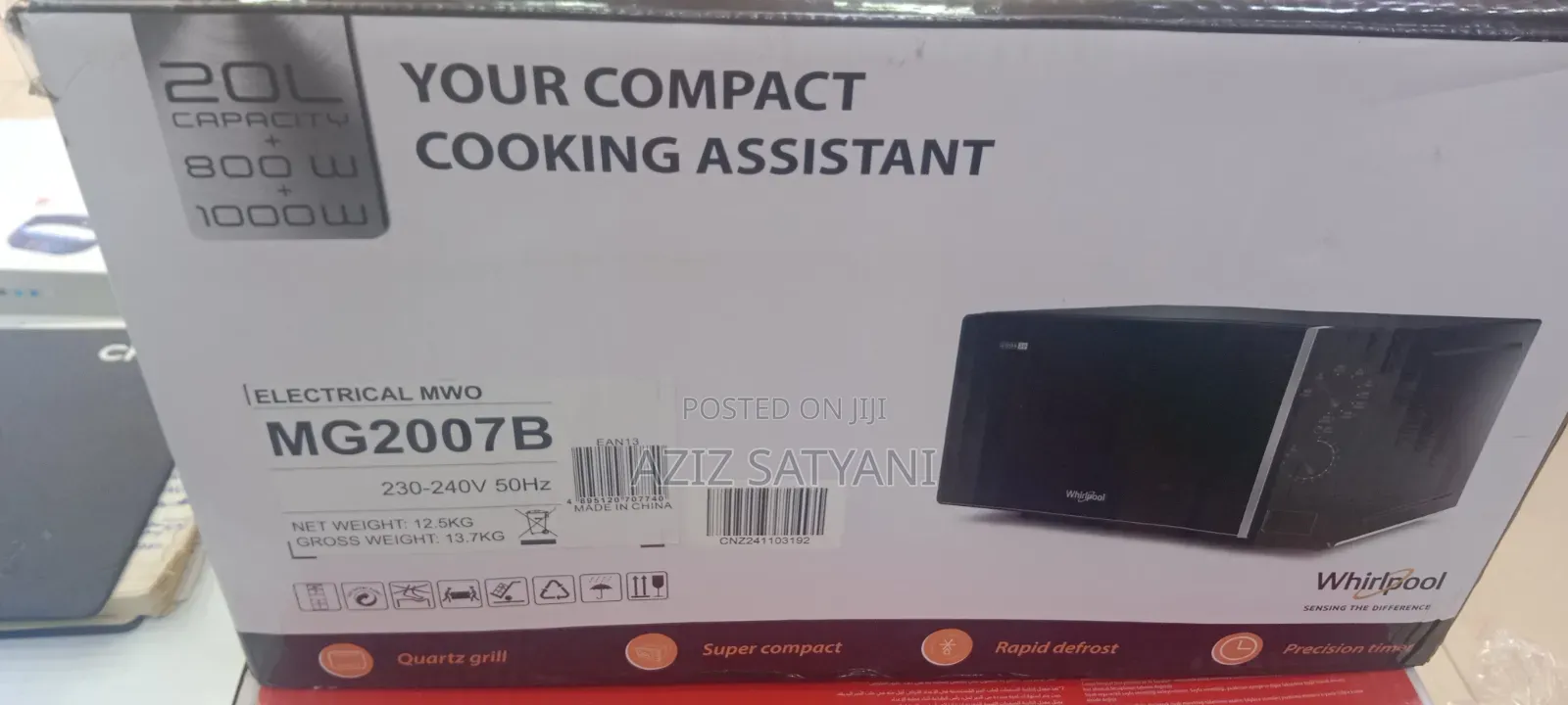 Whirlpool Mw Oven Is a Compact, Black Grill Microwave 20ltr Capacity