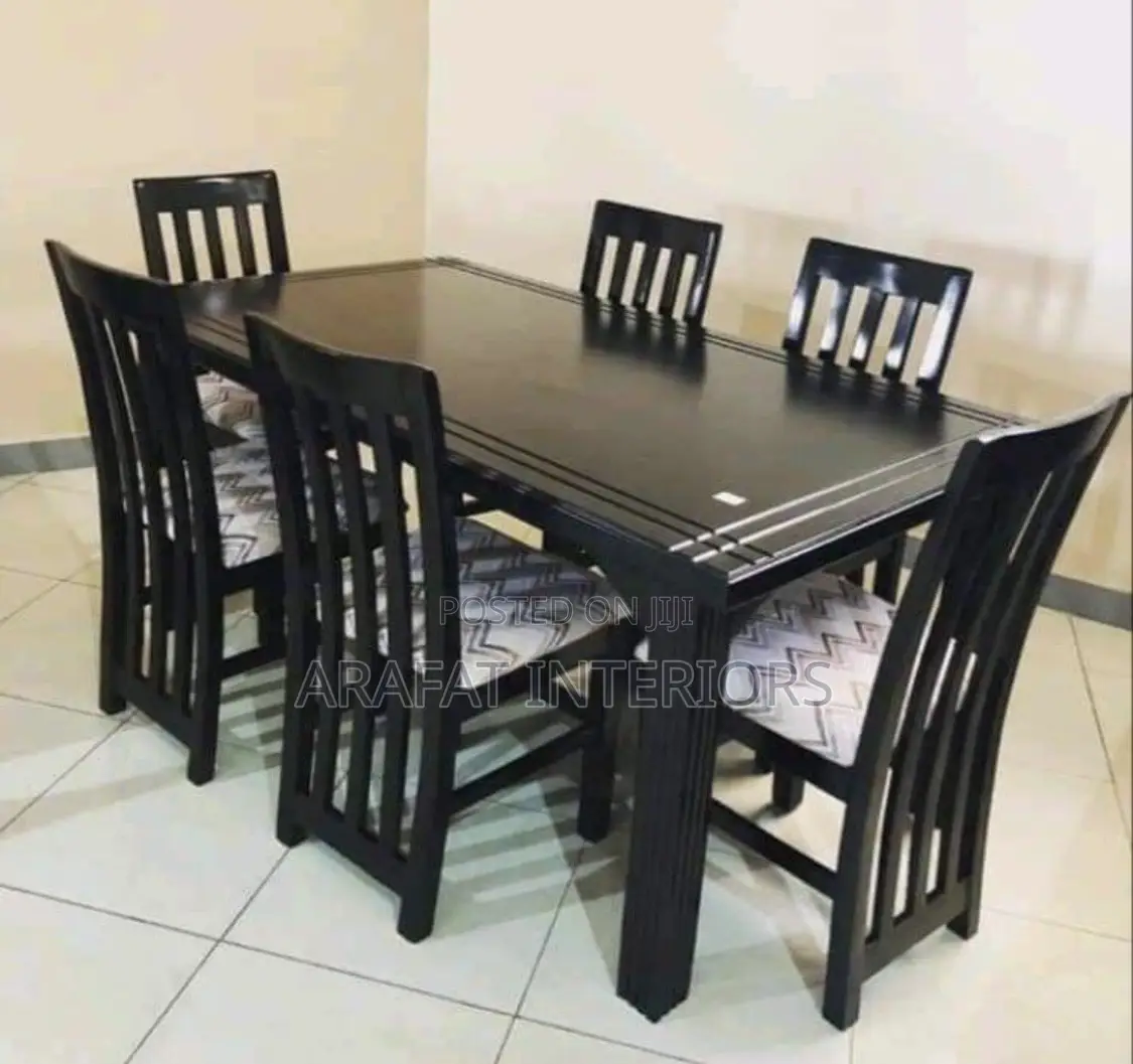 Elegant Black 6-Seater Dining Set