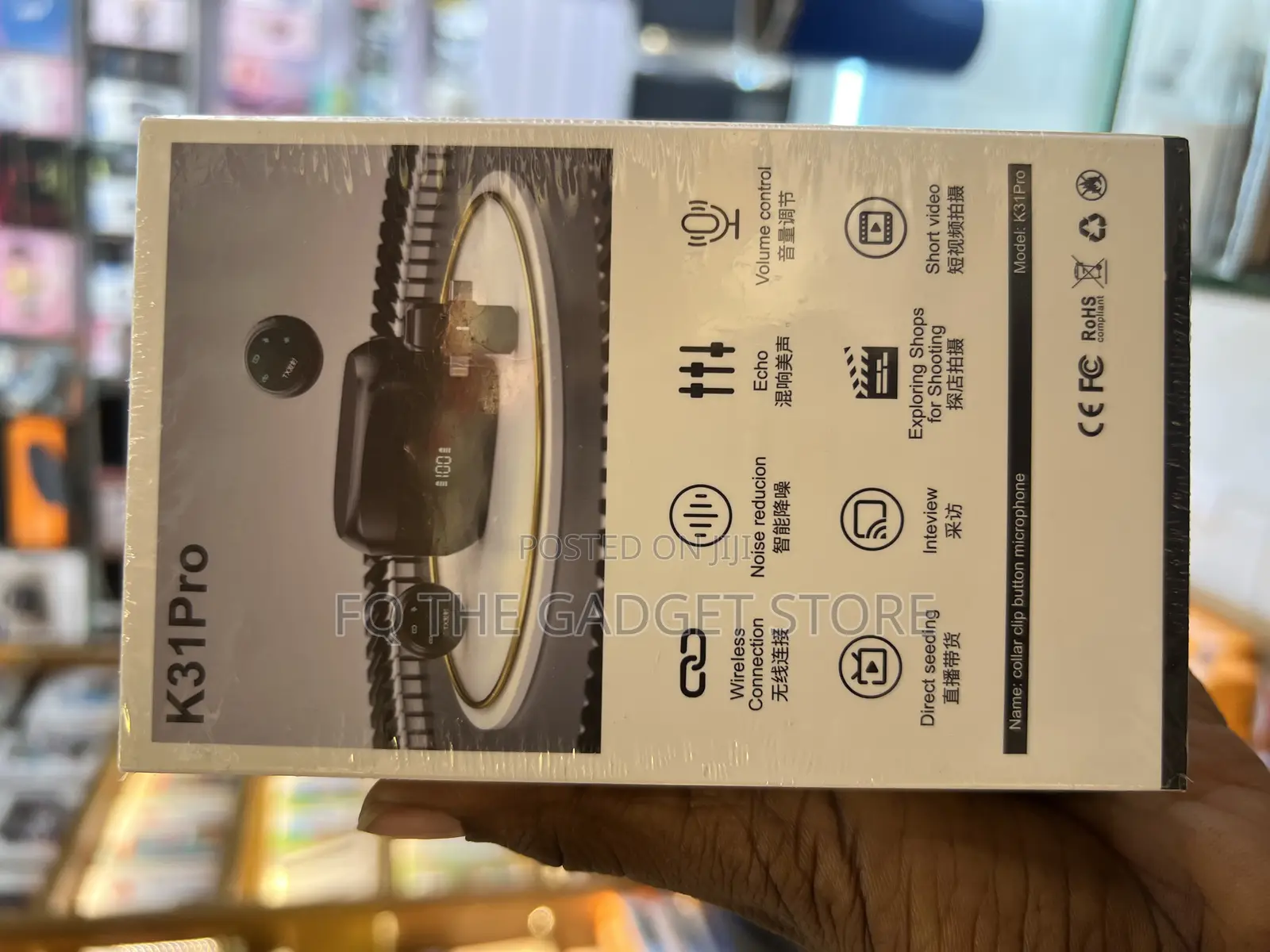Pro Collar Clip Button Wireless Microphone