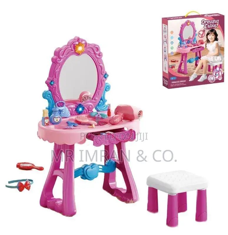29-Piece Kids' Pretend Play Dressing Table and Vanity Set