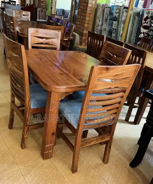 Premium Natural Mugavu Wood 4-Seater Dining Set 