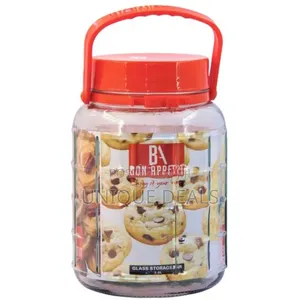 L Glass Cereal Cookies Storage Jar Container Bottle Tin