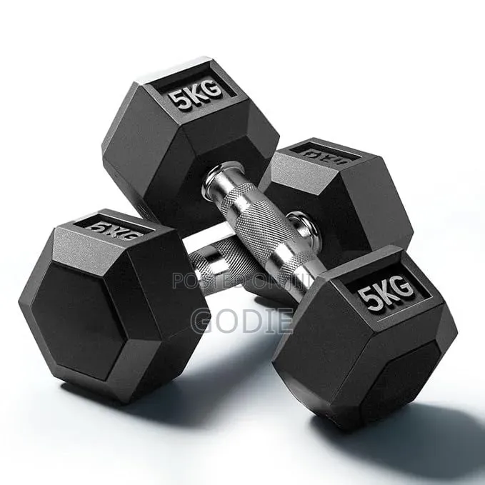 5kg Hex Dumbbells Designed for Strength Training.