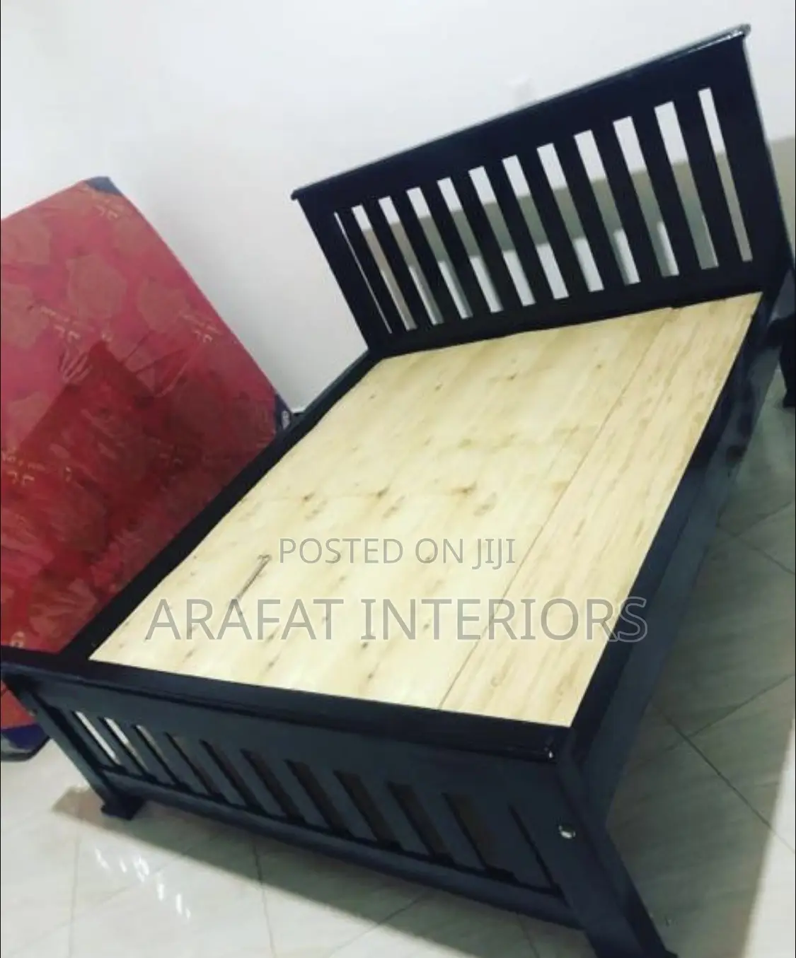 5by6 Black Barcode Simple Bed