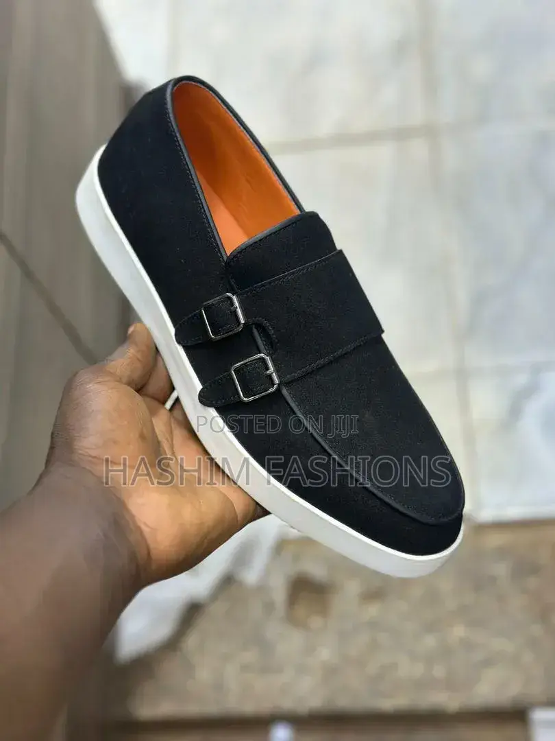 Original New Santoni Suede Dounble Monk