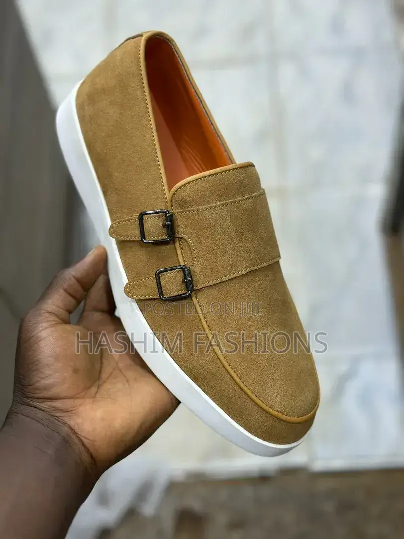 Original New Santoni Suede Dounble Monk