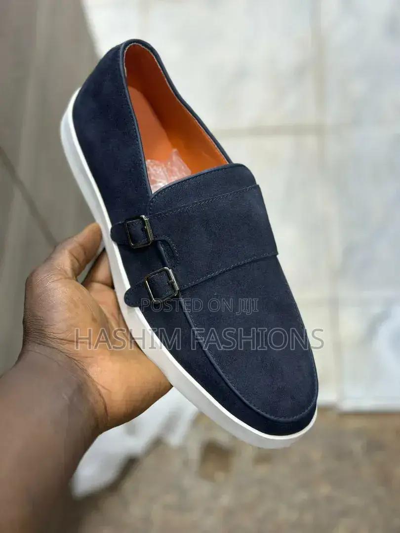 Original New Santoni Suede Dounble Monk