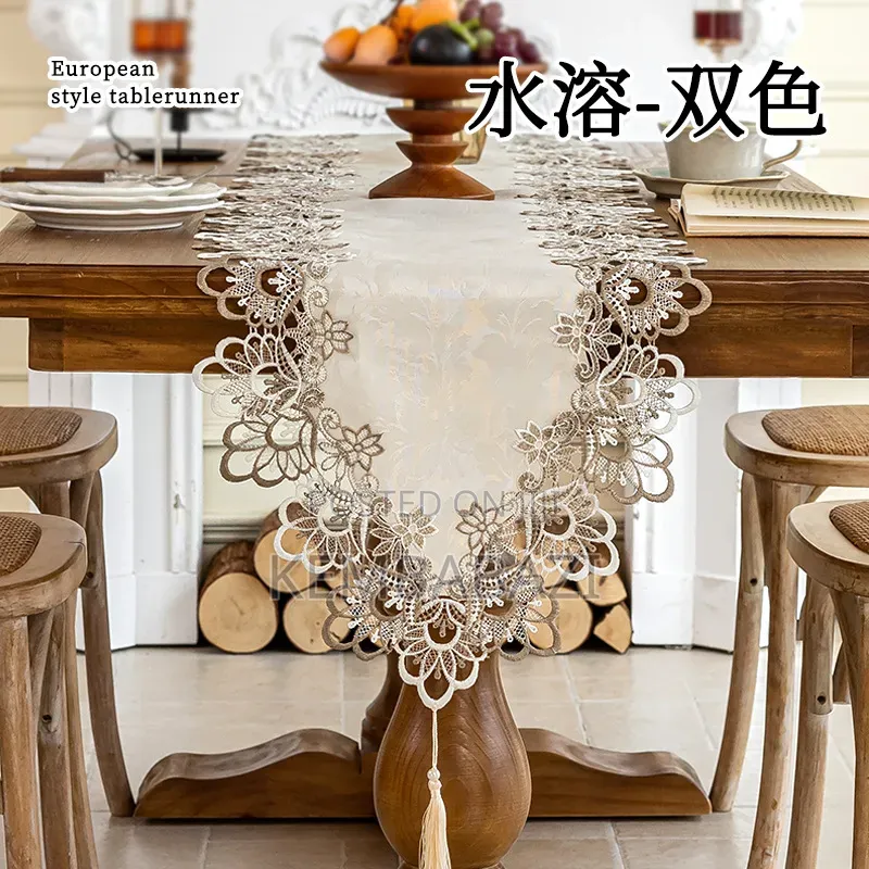 40cm*250cm European Style White Lace Table Runner(8seaters)