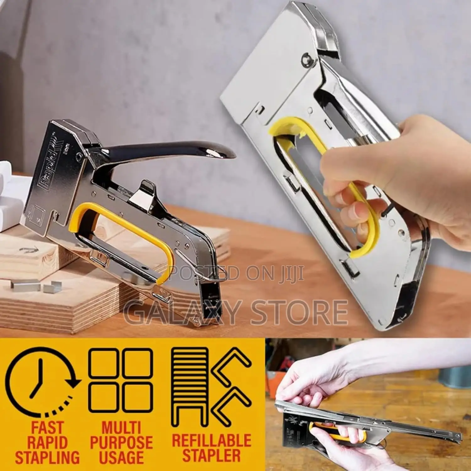 Manual Staple Gun for Furniture Use With Durable Metal Body