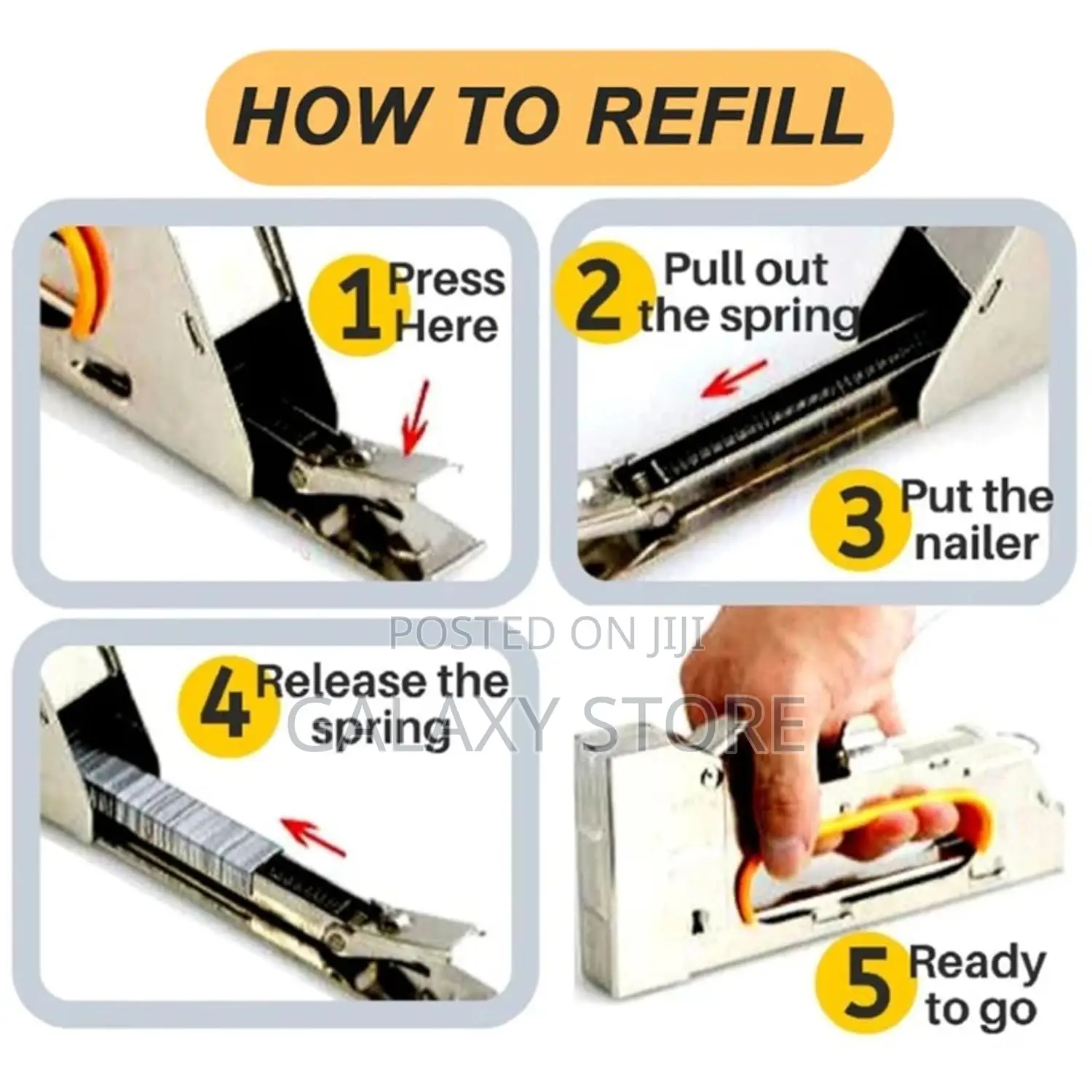 Manual Staple Gun for Furniture Use With Durable Metal Body