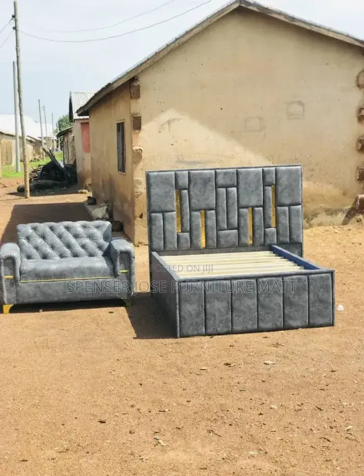 Bed 5by6 + Sofa Set Two Sitter