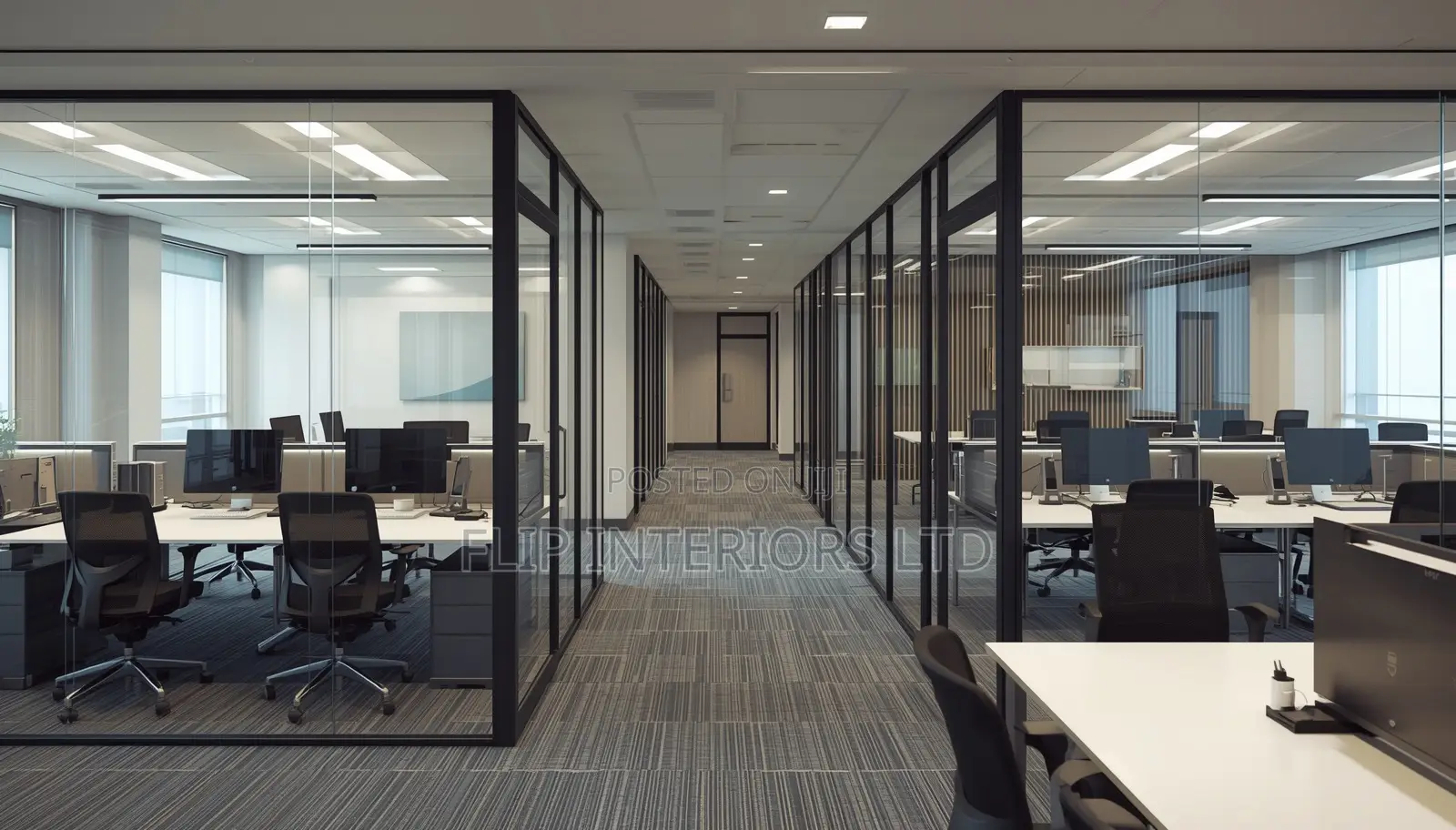 Modern Office Partitioning Workspace Design