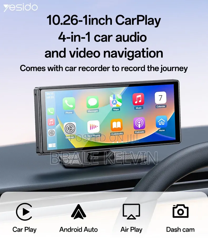 Yesido Km19 Carplay Car Center Console 10.26inch Touch Screen Portable