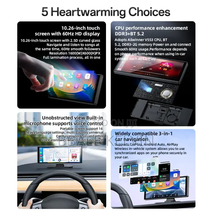 Yesido Km19 Carplay Car Center Console 10.26inch Touch Screen Portable