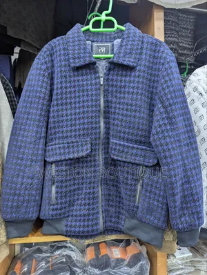 Blue Long Sleeve Wool Jacket in All Sizes