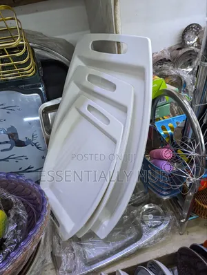 Serving Tray in White Color 3 Piece