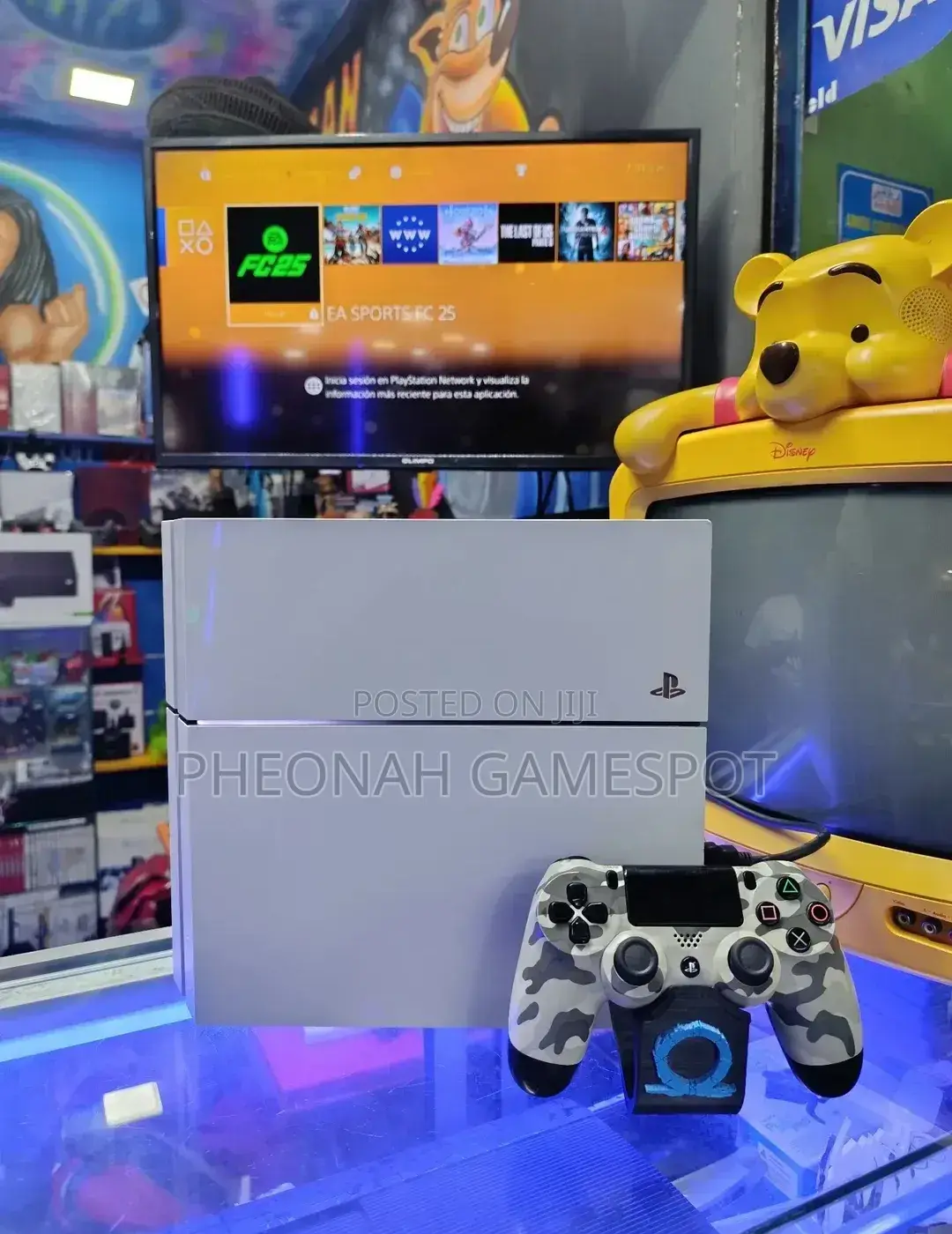 White Ps4 Standard With 2 Controllers, 12 Games. High Quality Consoles