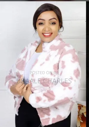 Cow Print Faux Fur Jacket