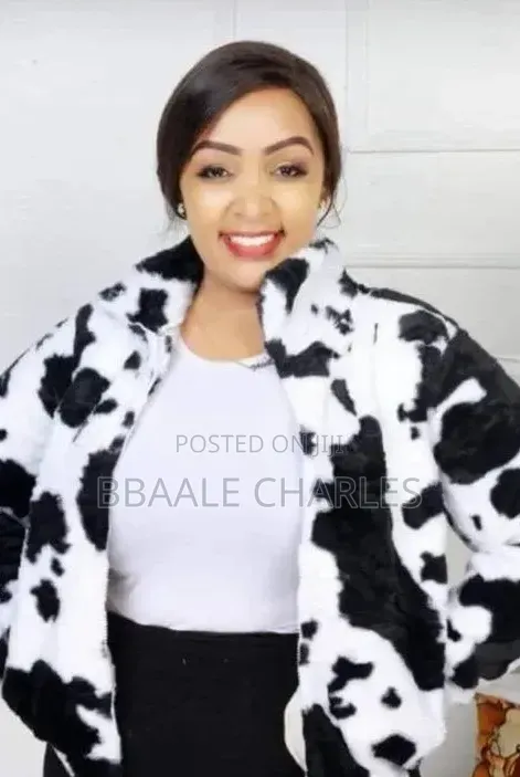 Cow Print Faux Fur Jacket