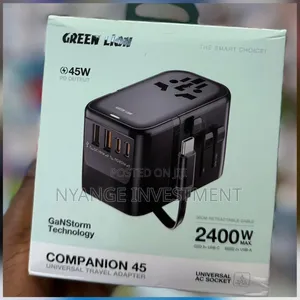 Green Lion Companion 45 Universal Travel Adapter for Laptop and Phones