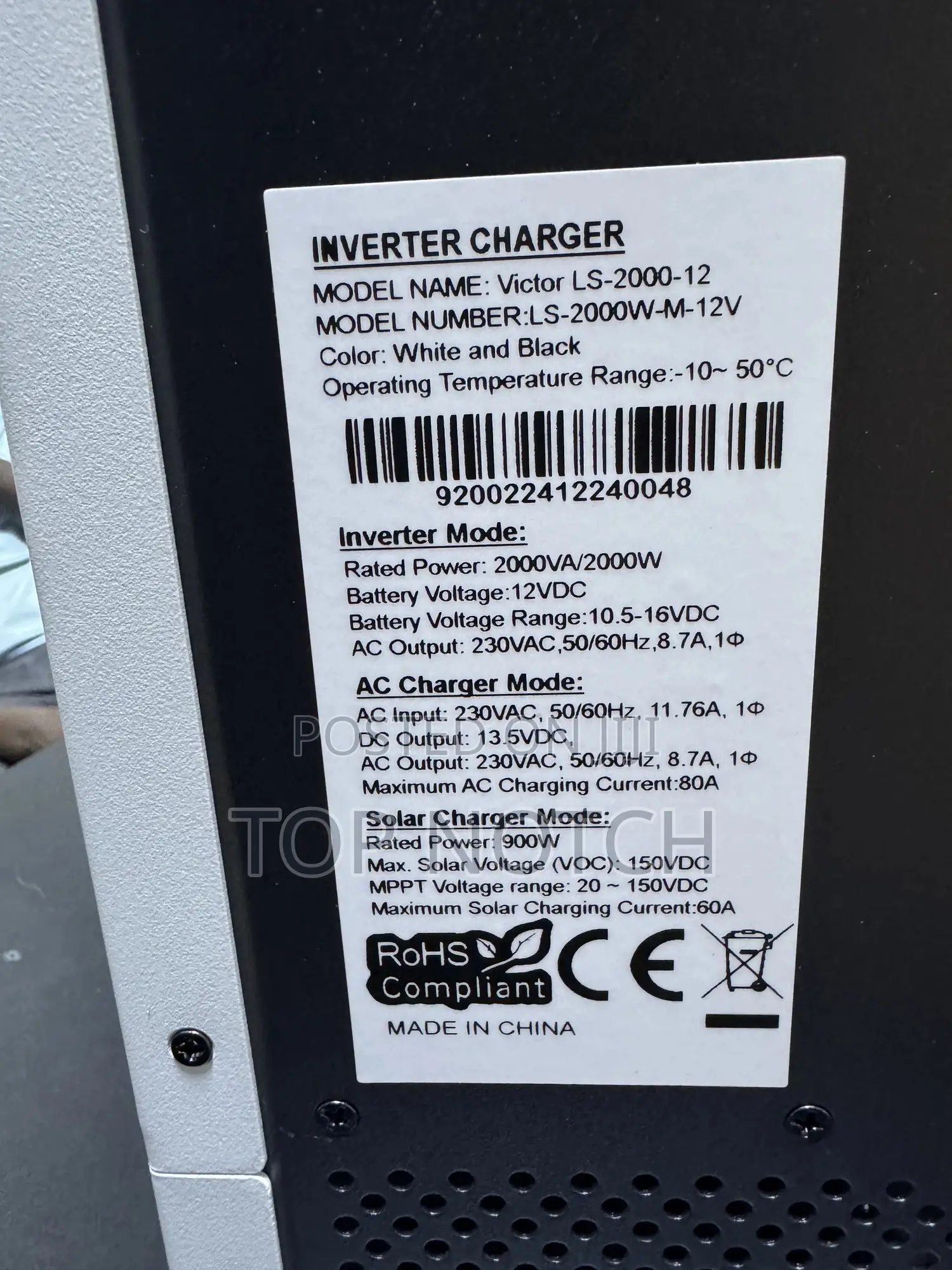 2kva/2000w /12v Hybrid Inverter