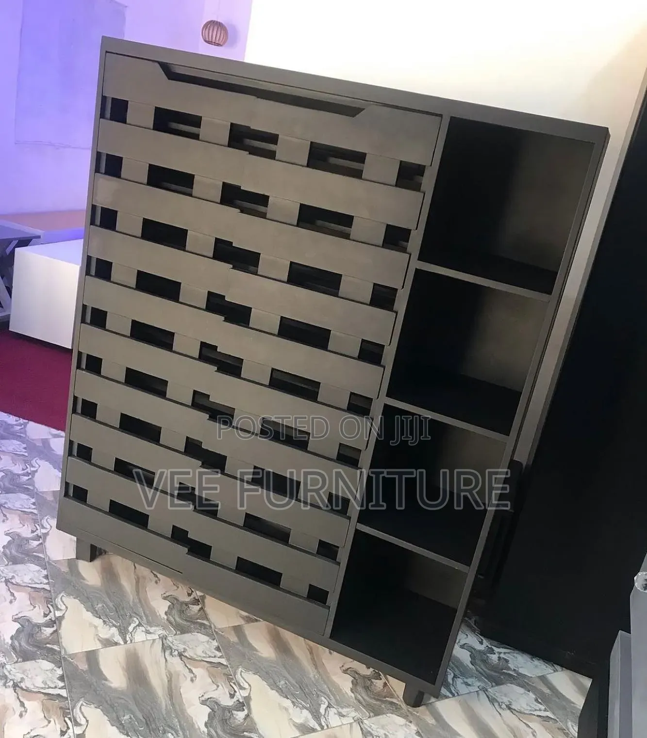 _Modern Shoe Rack Cabinet + Shelves | Matte Grey