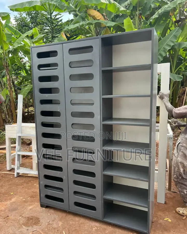 _Modern Shoe Rack Cabinet + Shelves | Matte Grey