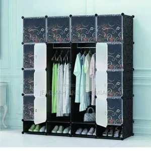 4 Column Plastic Wardrobe With Ashoe Rack