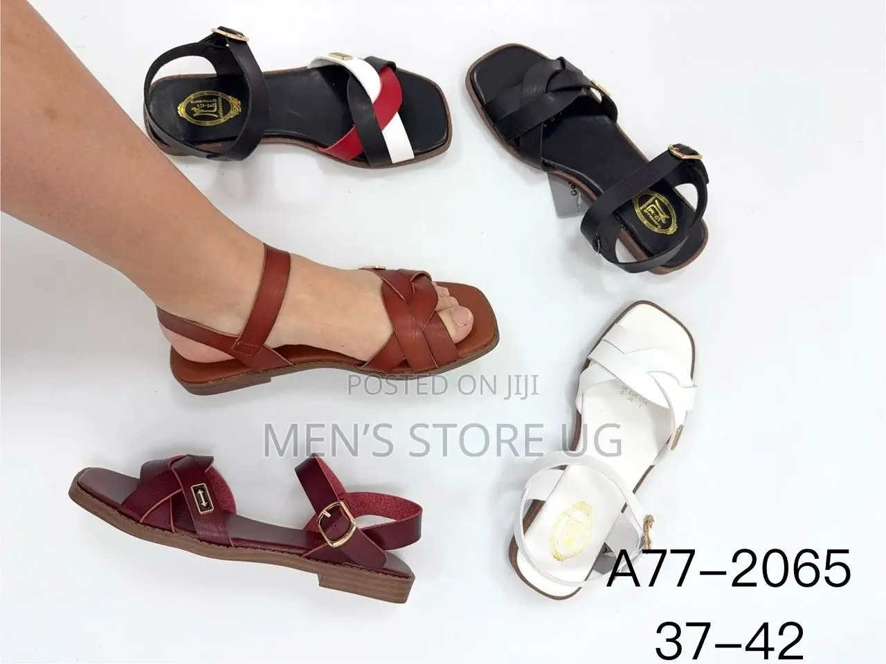 Ladies Classic Cross Open Flat Shoes in 2 Different Designs
