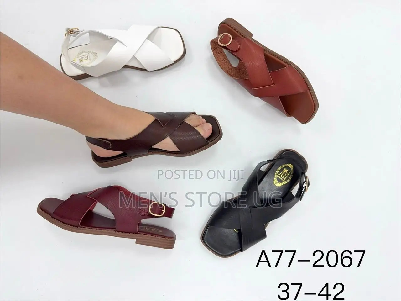 Ladies Classic Cross Open Flat Shoes in 2 Different Designs