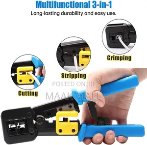 Rj45 Crimp Tool Pass Through Connector End With Cat6 Crimping Tool