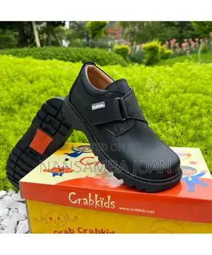 Boys Crab Kids Back to School Plain Shoes_blacj