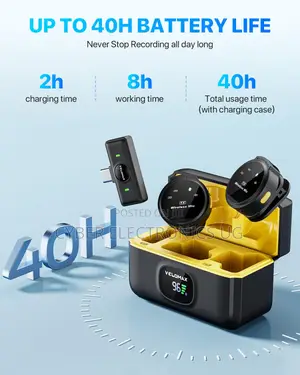 Dual Magnetic Wireless Microphone Noise Cancellation With 40h Battery