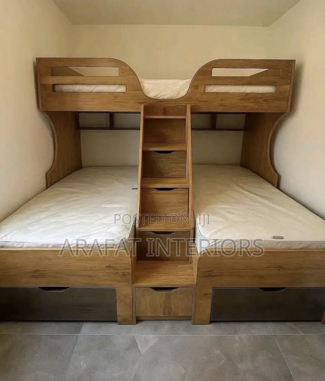 Maximize Space and Style With Our Solid Wood Staircase Bunk Bed!