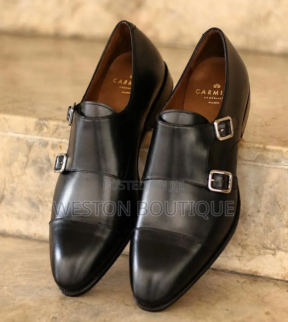 Original Men's Double Buckle Monk Leather Shoes