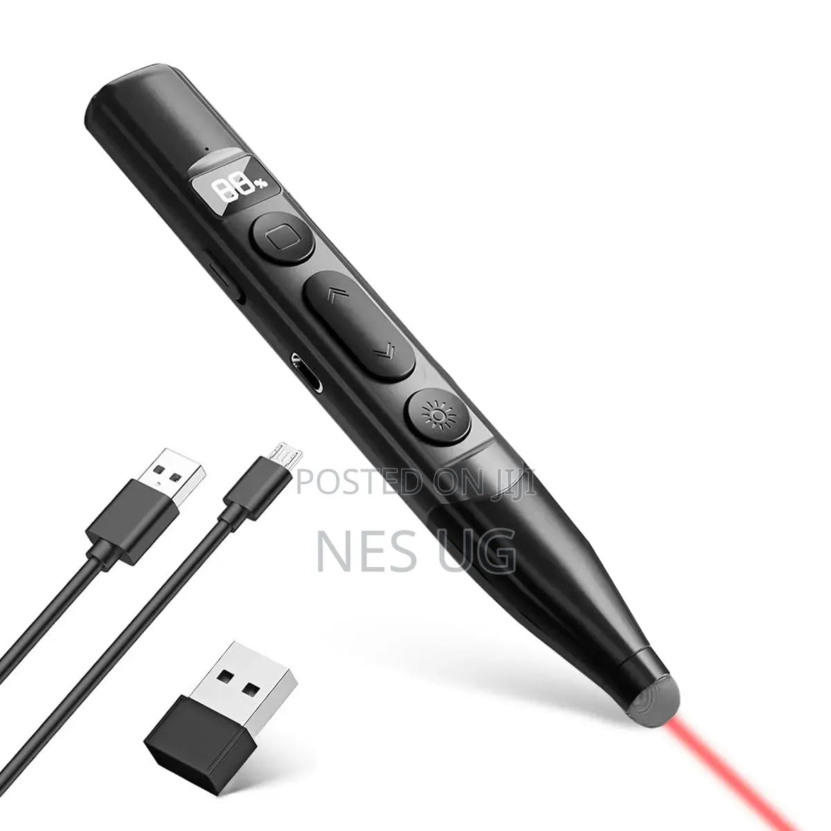 Wireless Usb Rechargeable Presentation Clicker Laser Pointer - Black