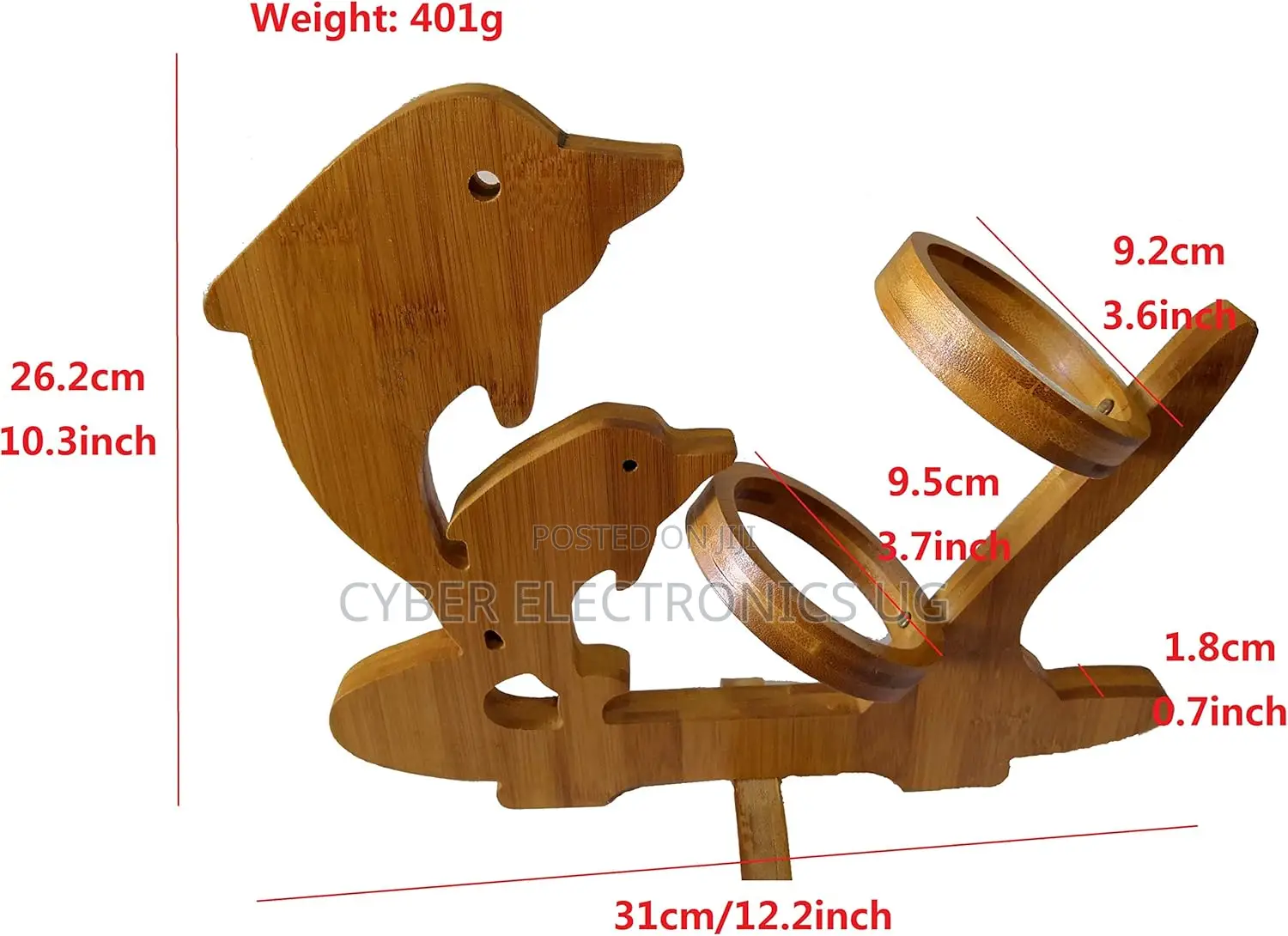 Bamboo Wood Folding Rooster Wine Rack Bottle Holder Kitchen