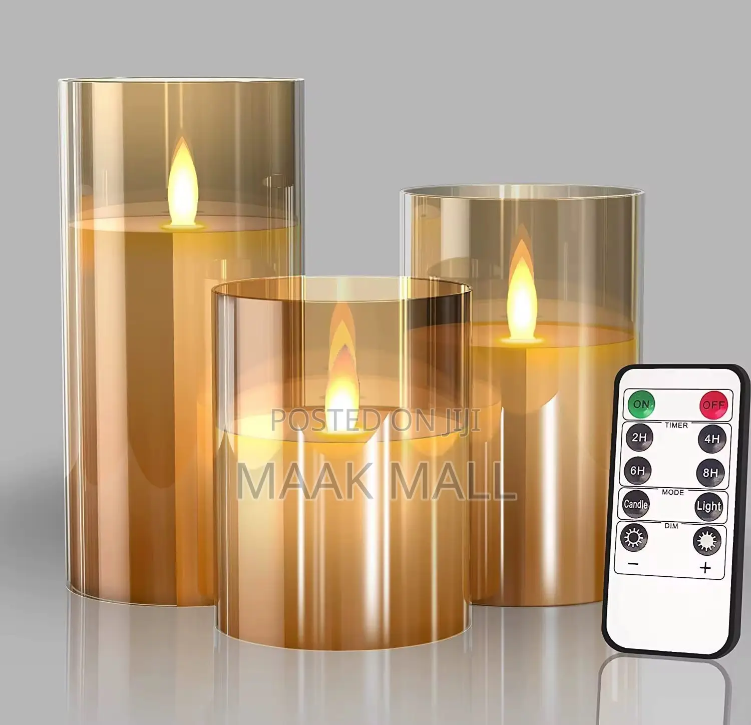 3 Piece Decor Candle Set With Remote Uses Aaa Batteries.