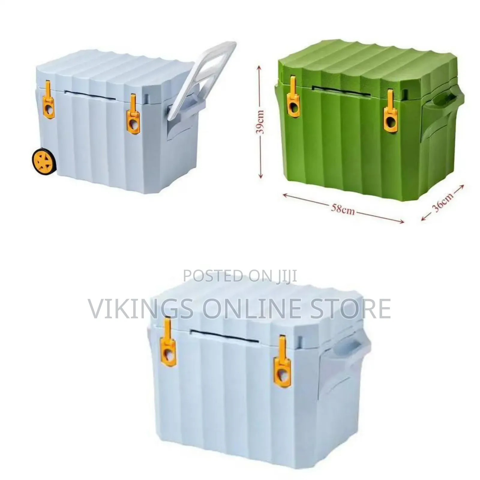 Heavy-duty Rolling Cooler Box With Telescopic Handle - Multicolor
