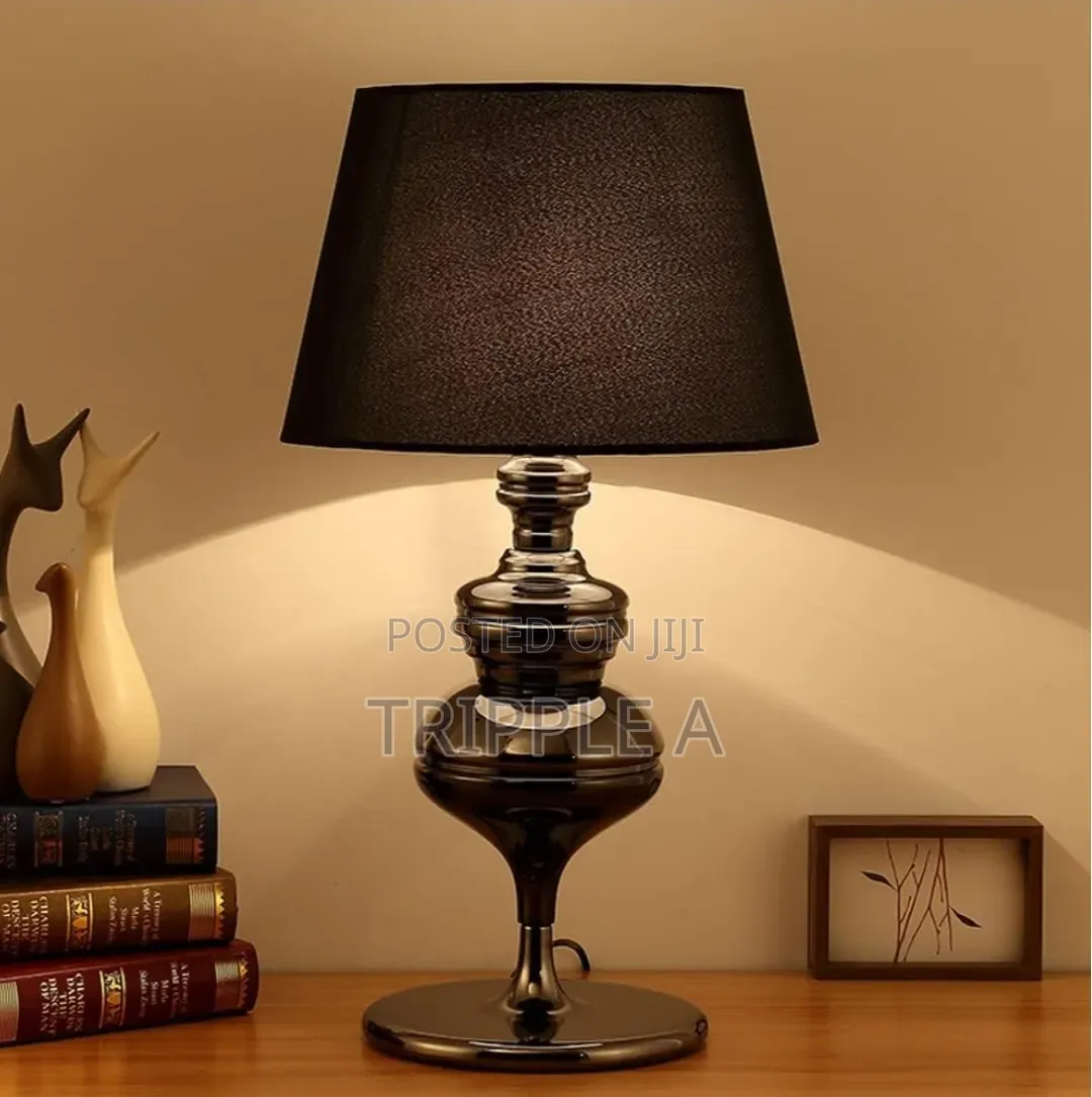Black Slim Glass Table Lamp