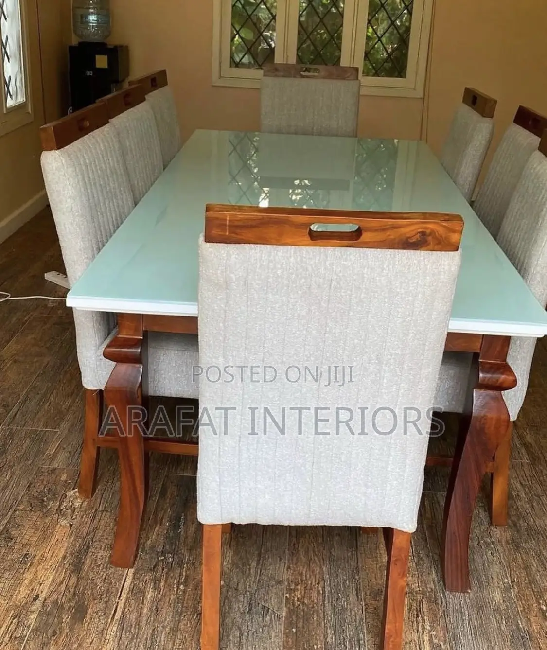 Premium 8-10 Seater Glass Top Dining Set 