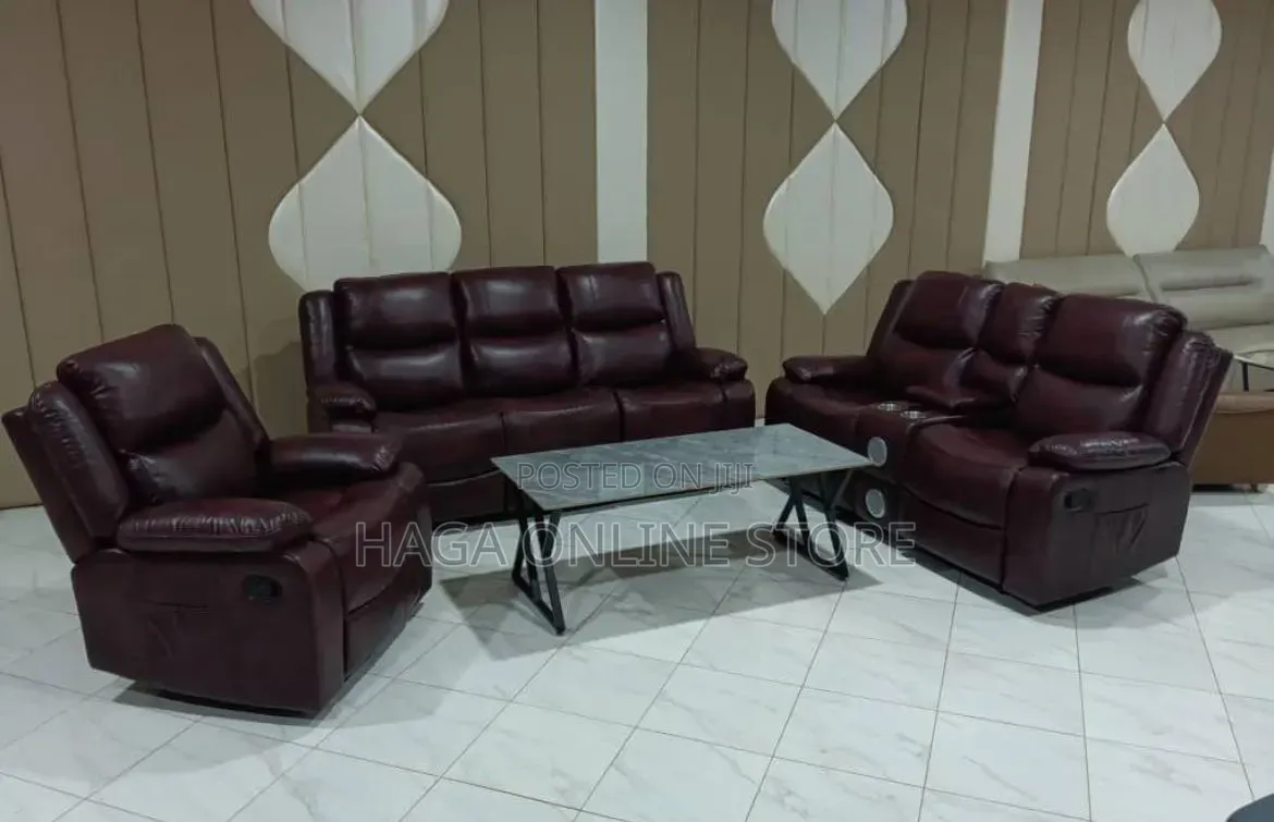 Manual Recliner Leather Sofa
