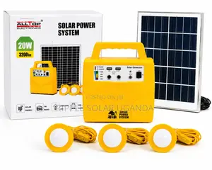 20w Portable Solar Home Lighting Kit 3 Bulbs Fm Radio Phone Charging